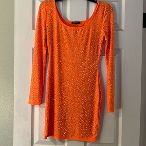 Party dress with rhinestones. Lightly worn. Some rhinestones have fallen off.